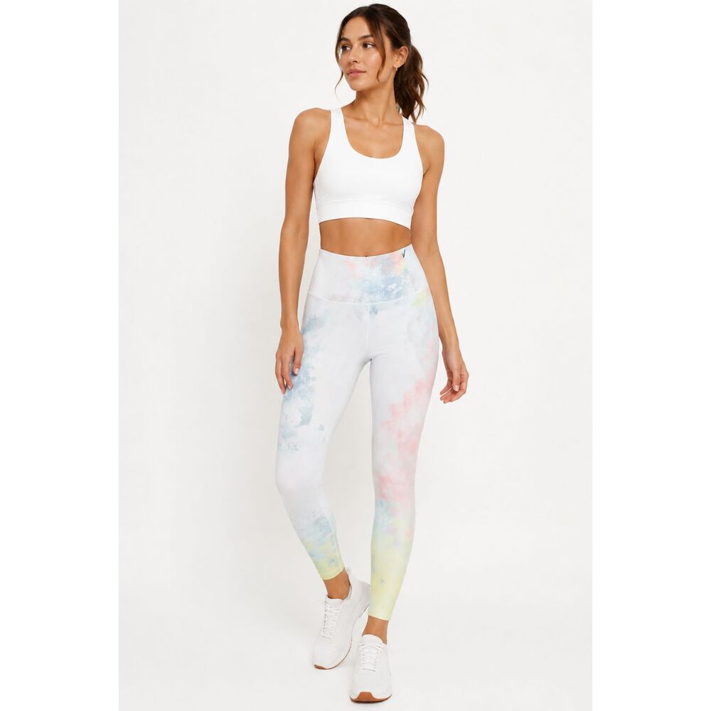 CALIA Carrie Underwood Essential High Rise 7/8 Tie Dye Lemon Ice Leggings Yoga M